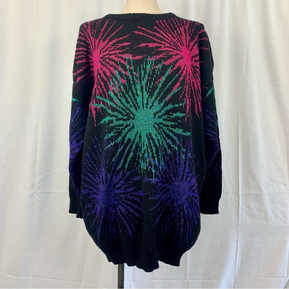 Vintage Metallic Firework Pattern Sweater